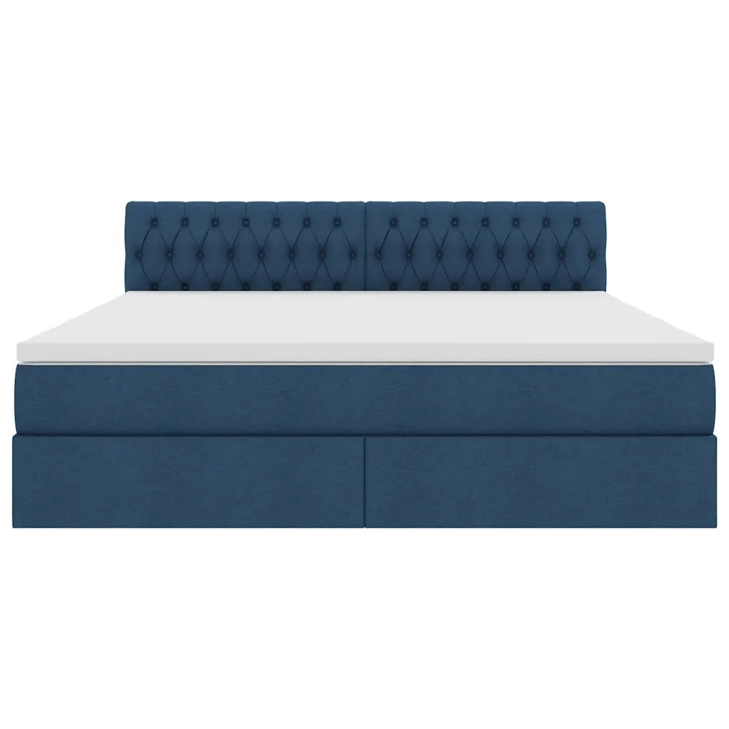 Letto con contenitore e materasso con testiera Blu 180 x 200 cm 3370592