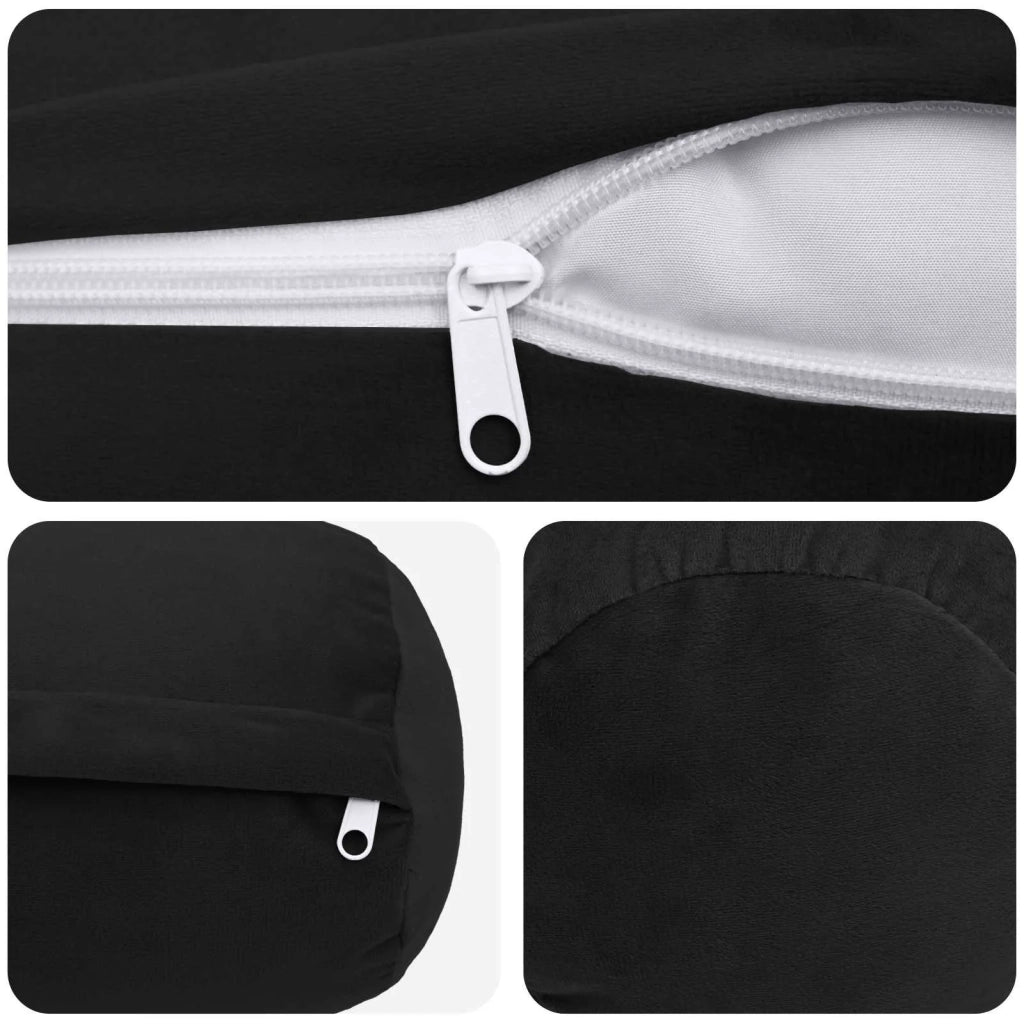 Cuscino con cuscino HEERLEN 2 pz Nero Velluto 929995