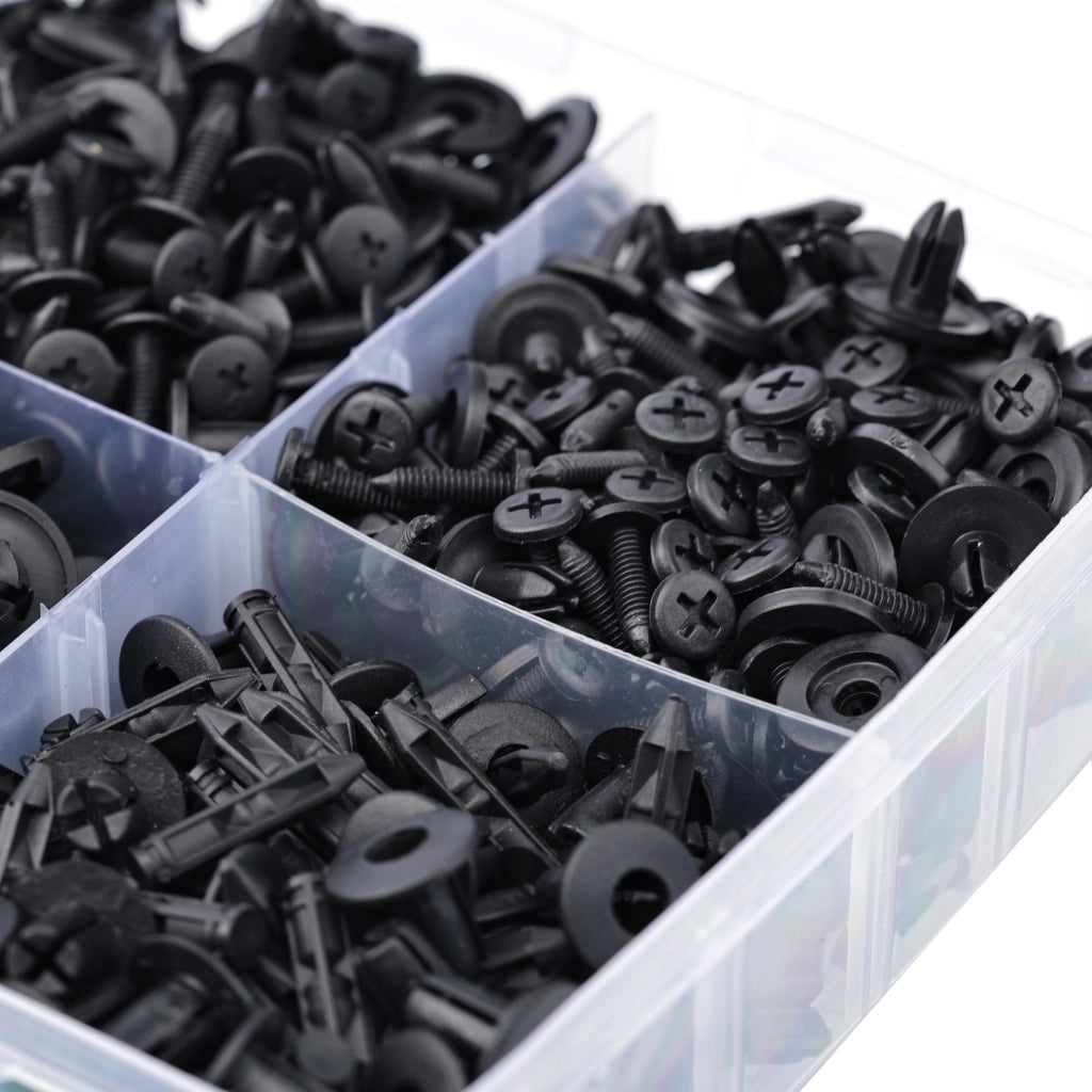 Set di Rivetti Auto Rosfix – 620 Pezzi in Scatola di Plastica | Nylon Resistente, 16 Misure