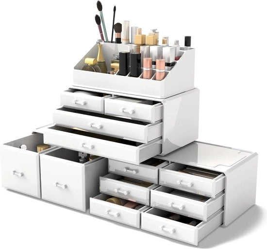 Organizzatore di Trucco a 4 Livelli, Adatto per Camera da Letto e Bagno.