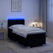 Letto box spring con materasso Nero 100 x 200 cm Tessuto 3452602