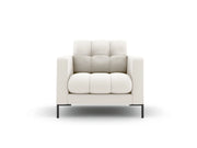 Cosmopolitan Design - Poltrona "Bali" in tessuto strutturato beige chiaro 