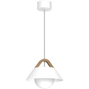 Lampada sospesa decorativa Funda bianca legno E27 Luminex