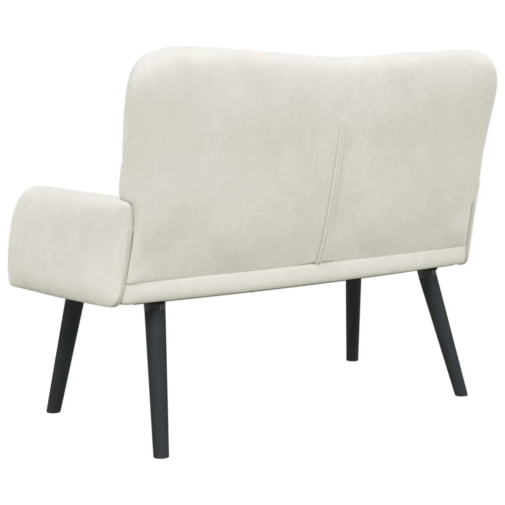 Sofa a Due Posti Crema 115 x 61 x 87 cm Velluto 42028947