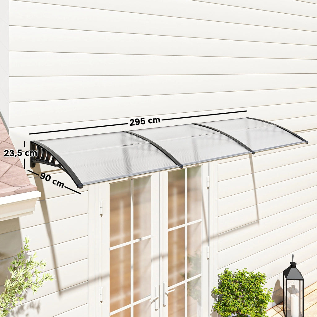 Tettoia per Porte e Finestre ¨C Minimal ¨C Trasparente 90x295x23,5 cm