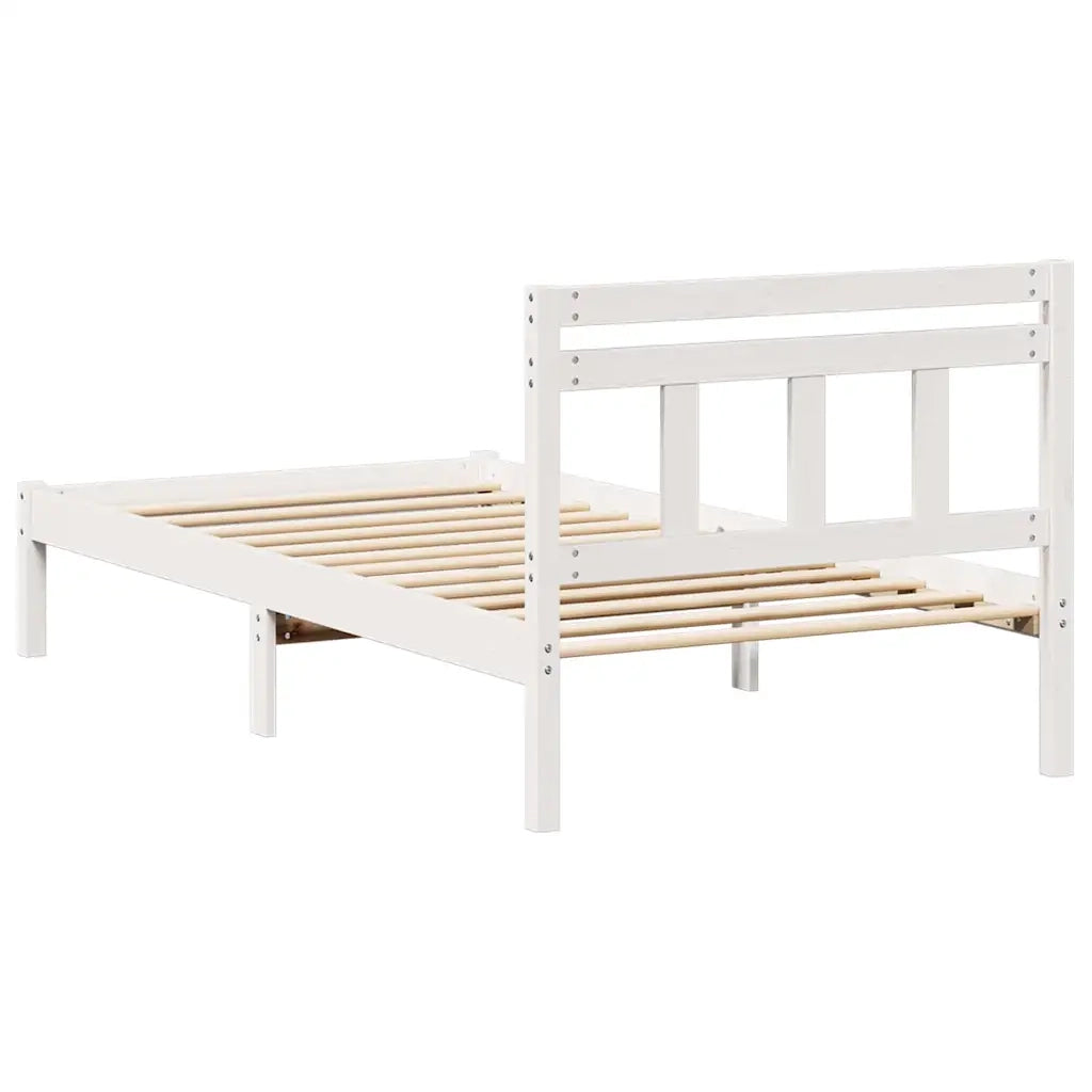 Struttura del letto-Giroletto-Rete del Letto Bianco 100 x 200 cm Pino massello 782958