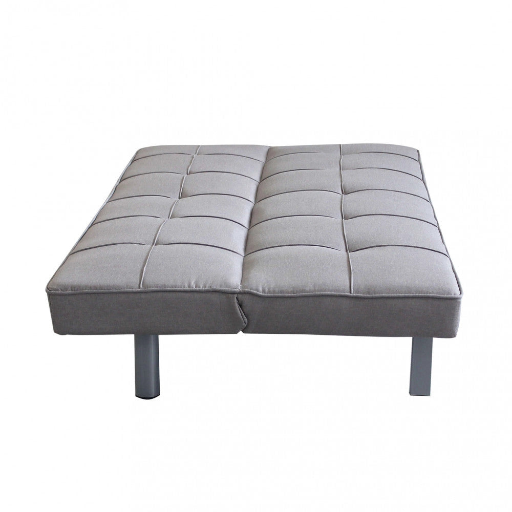 Divano Letto Aaron 178x80x71 cm in Tessuto Grigio