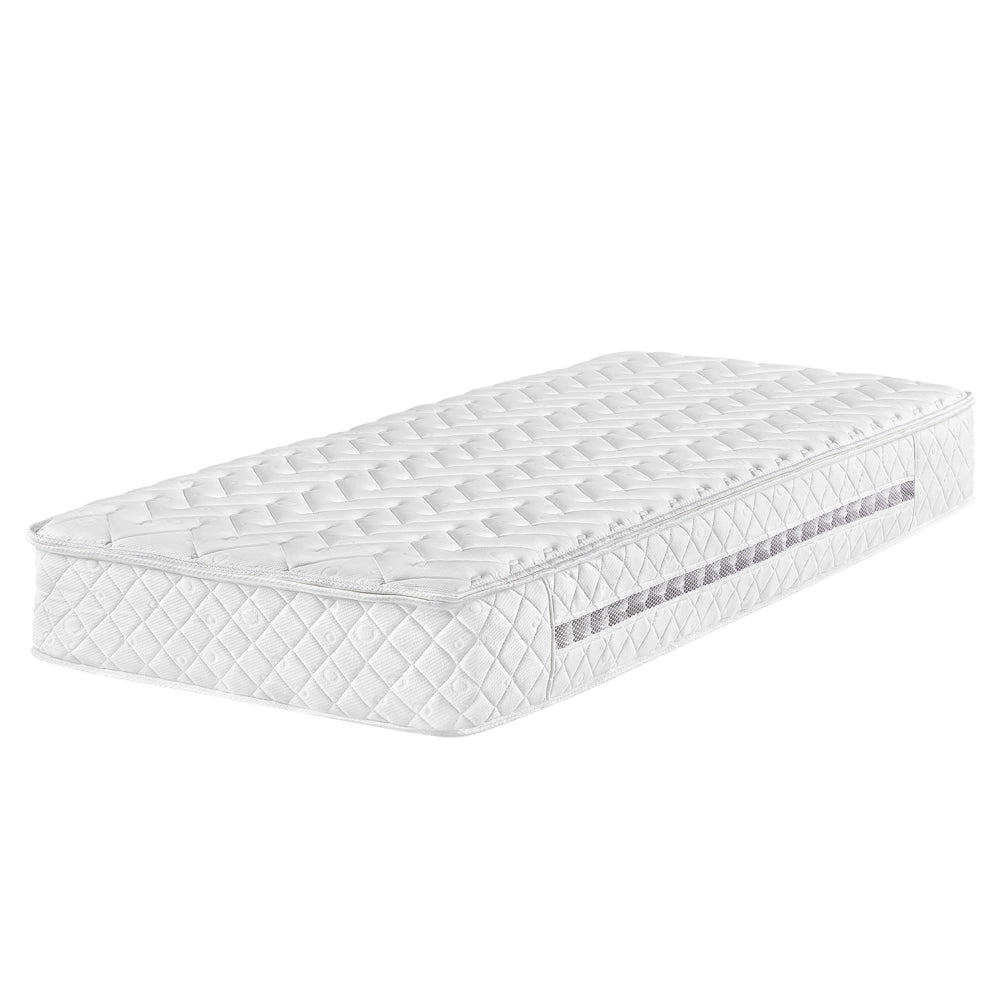 Materasso a molle insacchettate bianco rigido 90 x 200 cm in poliestere con memory foam di raffreddamento con cerniera