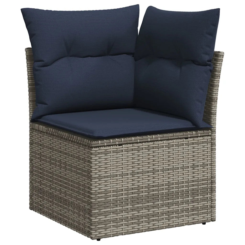 Set Divani da Giardino 8 pz con Cuscini Grigio in Polyrattan 3228238