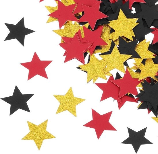 Sterconfetti 200 pezzi in oro rosso nero 3 x 3 cm