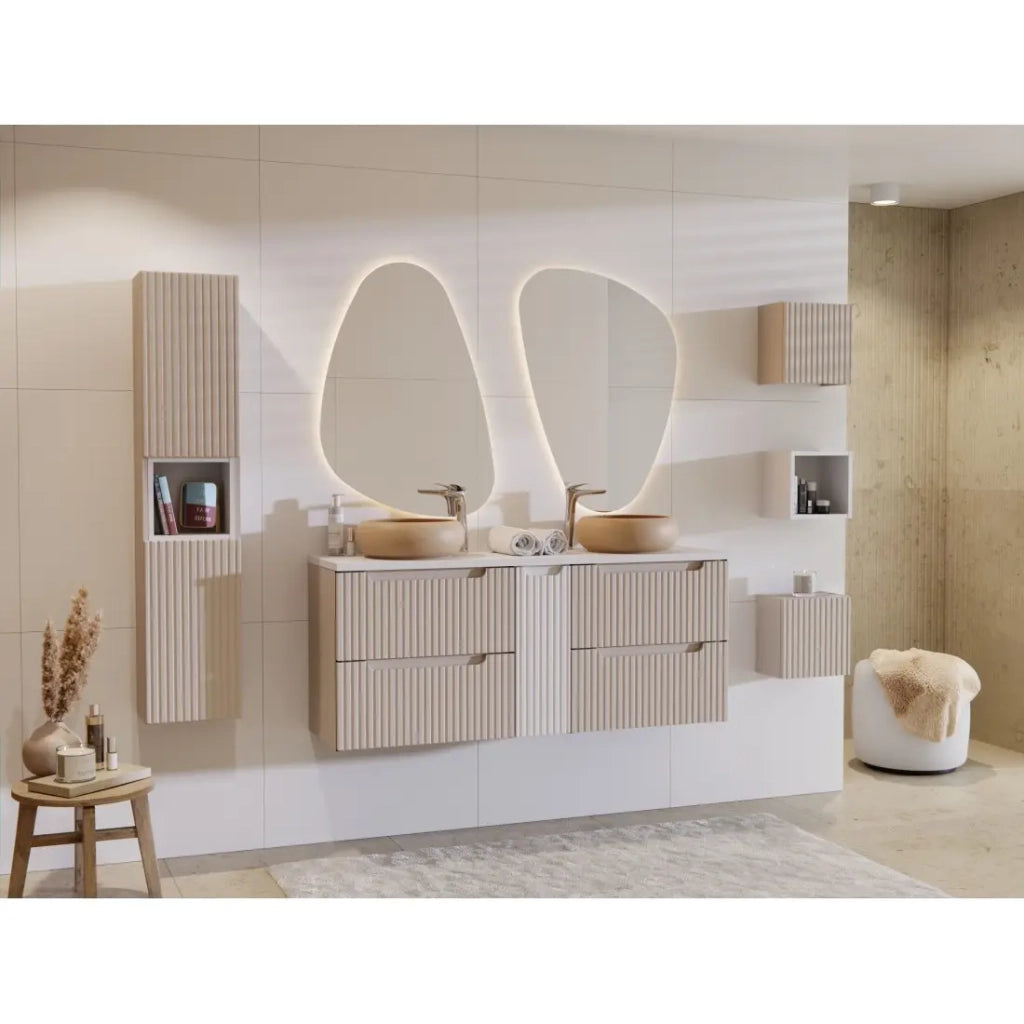 Mobile da bagno VANO - 1 porta - Marrone congo - L30 × P30 × H18 cm - Da appendere
