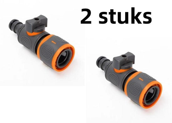 Due tubi di collegamento per giardino irrigazione e agricoltura - 16 mm (95x20 mm) - con valvola di controllo