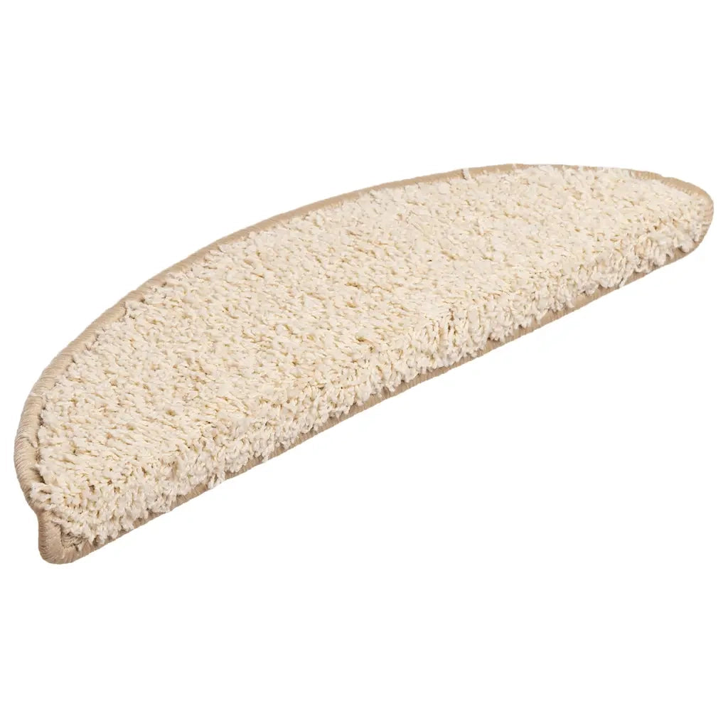 Tappetini per scale 30 pz 56x17x3 cm Crema Semicircolari 3365803