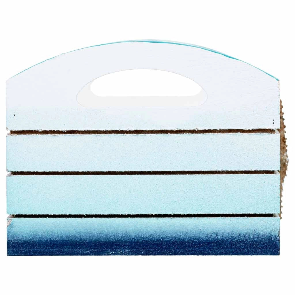Vassoio decorativo in legno con stella blu, 18x14x11 cm