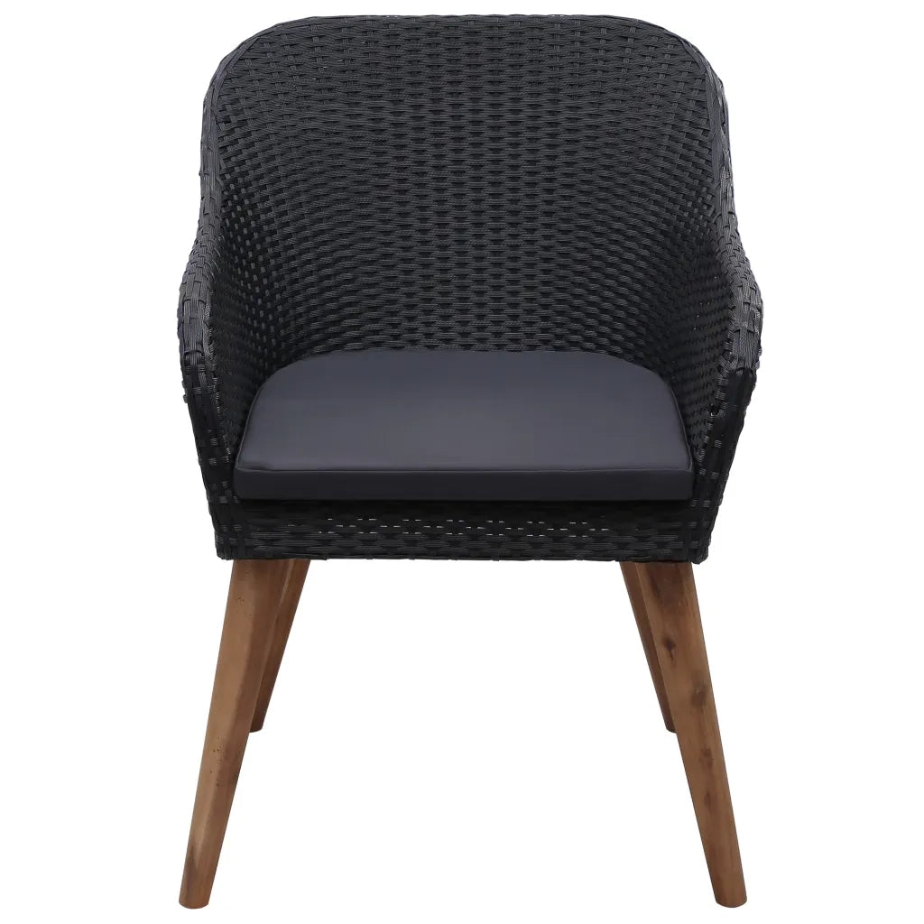 Set da Pranzo da Giardino 7 pz in Polyrattan Nero 3059482