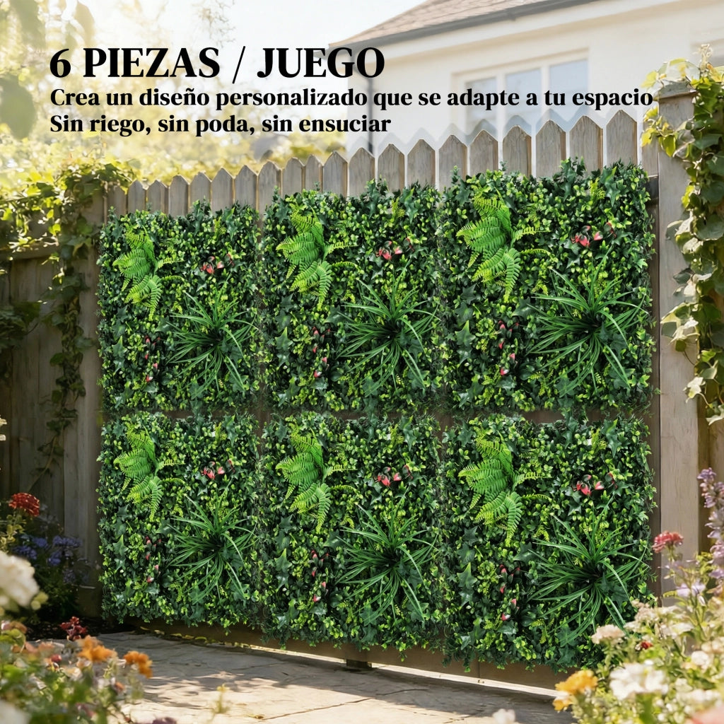 Set 6 Siepi Artificiali ¨C Minimal ¨C Verde 50x50 cm