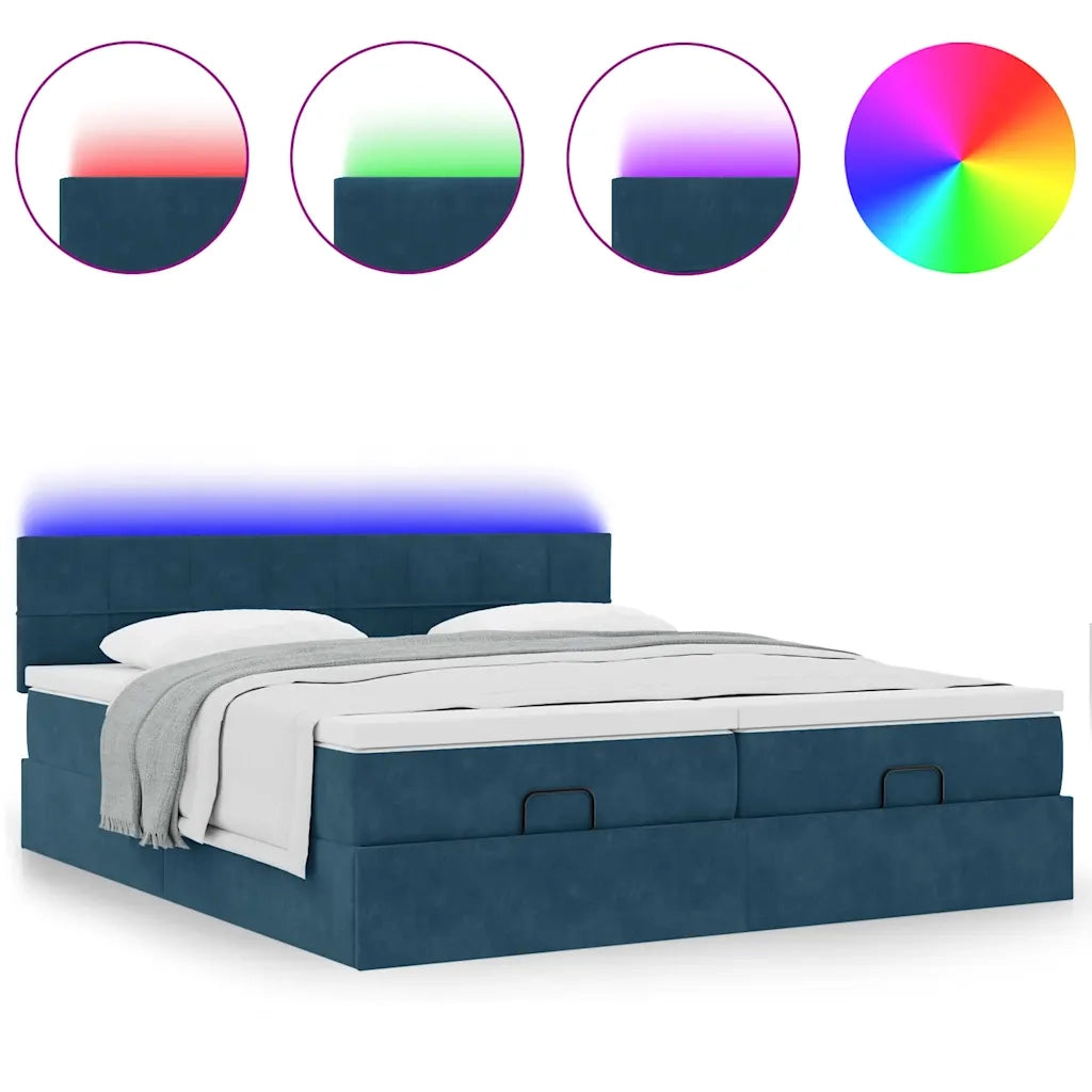Struttura Letto Pouf con Materassi 160x200 cm Velluto
