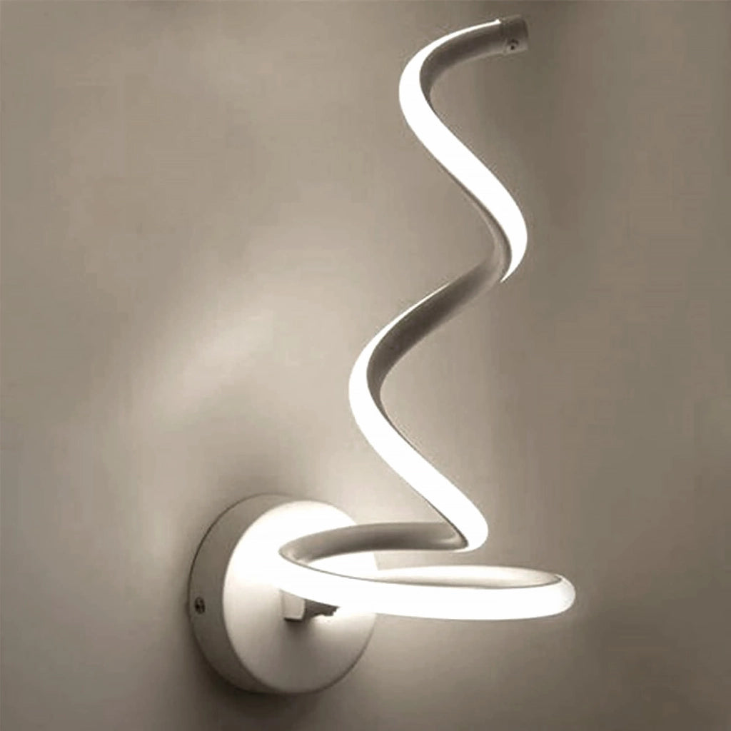 APPLIQUE LAMPADA DA PARETE A SPIRALE PER INTERNO LED LUCE FREDDA 6500K 12W