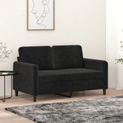 Divano a 2 Posti-Sofa 2 Posti Nero 120 cm in Velluto 380815