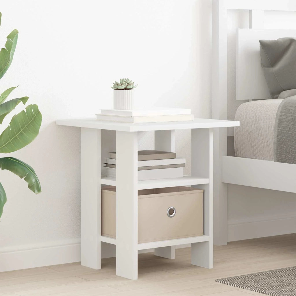 Comodino | Armadio da Notte | Mobiletto da notte con cassetto Bianco 41 x 40 x 45 cm Legno multistrato