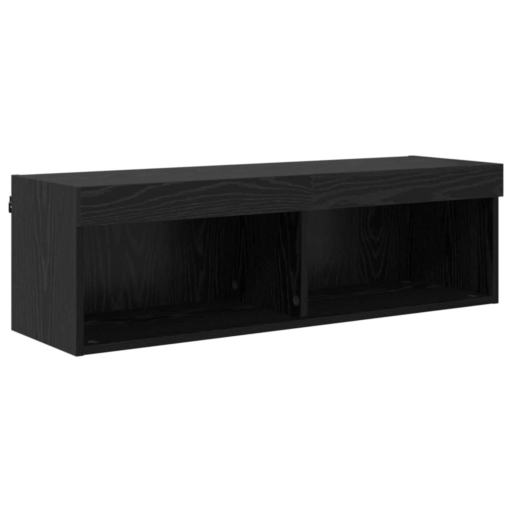 Set di Mobiletto da TV a Parete con led 5 pz | Armadietto TV | Mobile Porta TV Rovere Nero