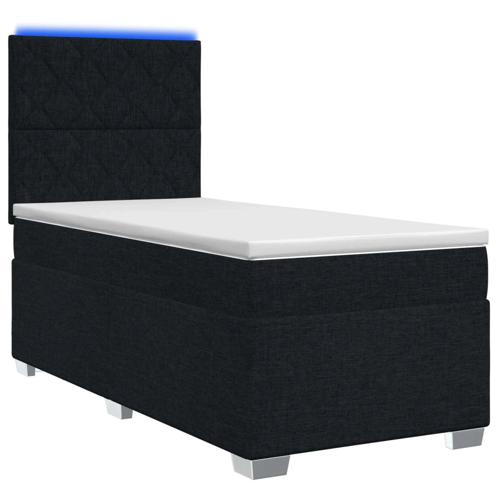 Letto box spring con materasso Nero 100 x 200 cm Tessuto 3454812