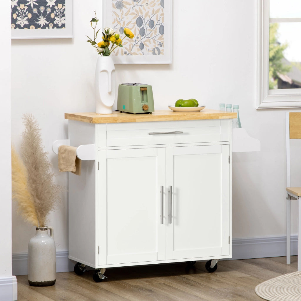 Carrello da cucina con ripiani ¨C Minimal ¨C Bianco 109x40x89