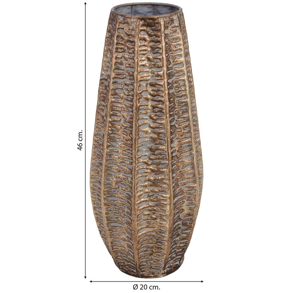 Vaso in metallo dorato 20x20x46 cm (altezza)