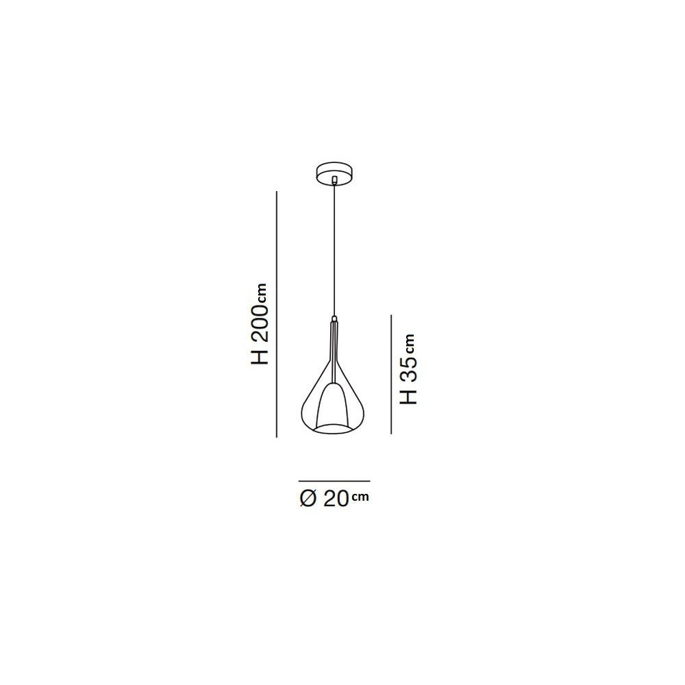 Lampadario a sospensione Lila a Led in metallo e vetro borosilicato Azzurro trasparente 3481-40-244 Fabas Luce