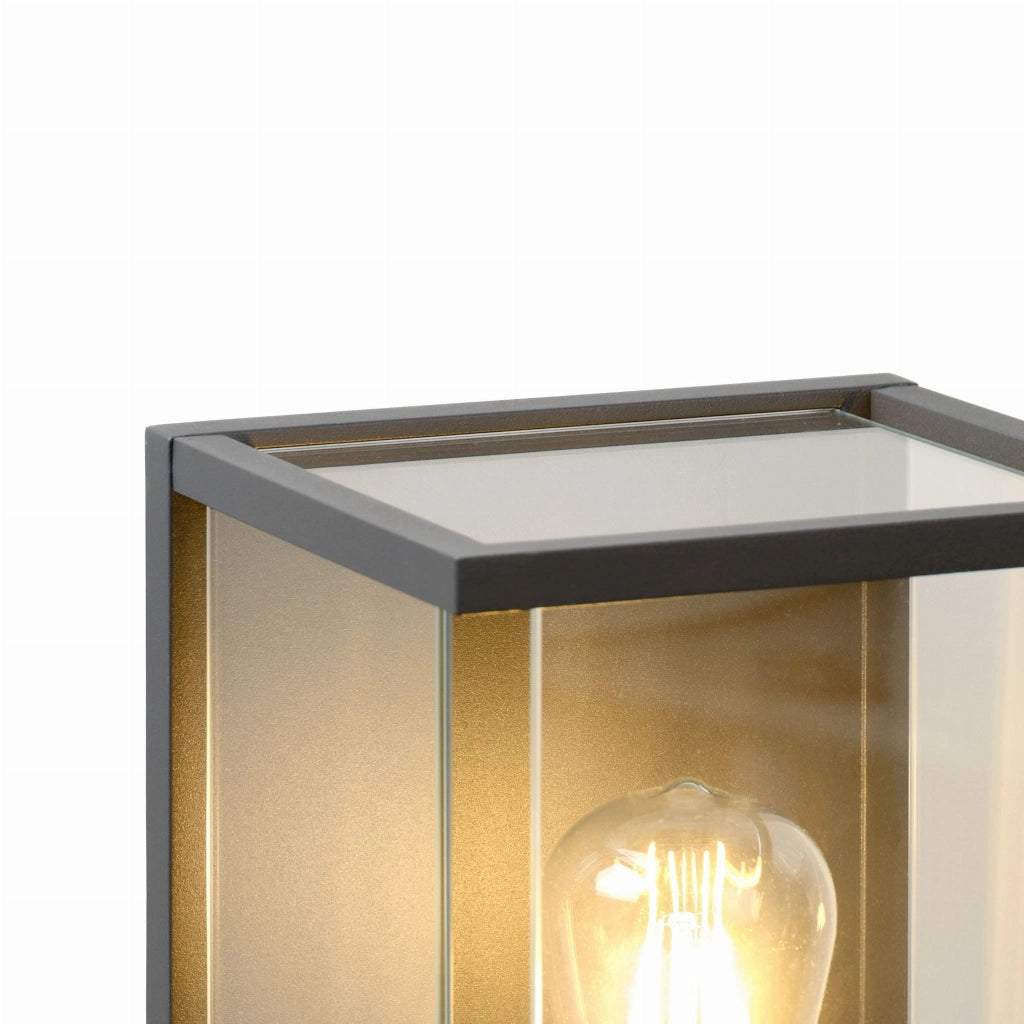 Applique esterna Lucide Claire LED E27 IP54 nera vetro