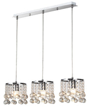 Lampadario London Crystal 3 luci E14 cromo Reality