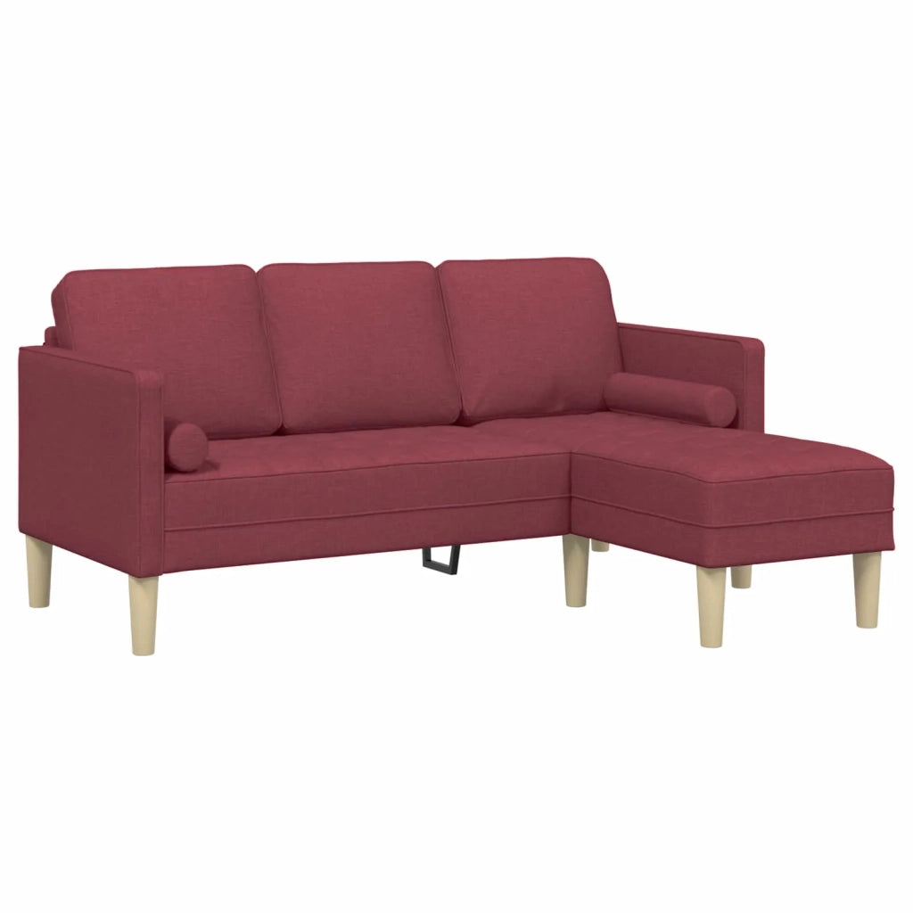 Set di divani 2 pz Rosso Vino Poliestere 3329255