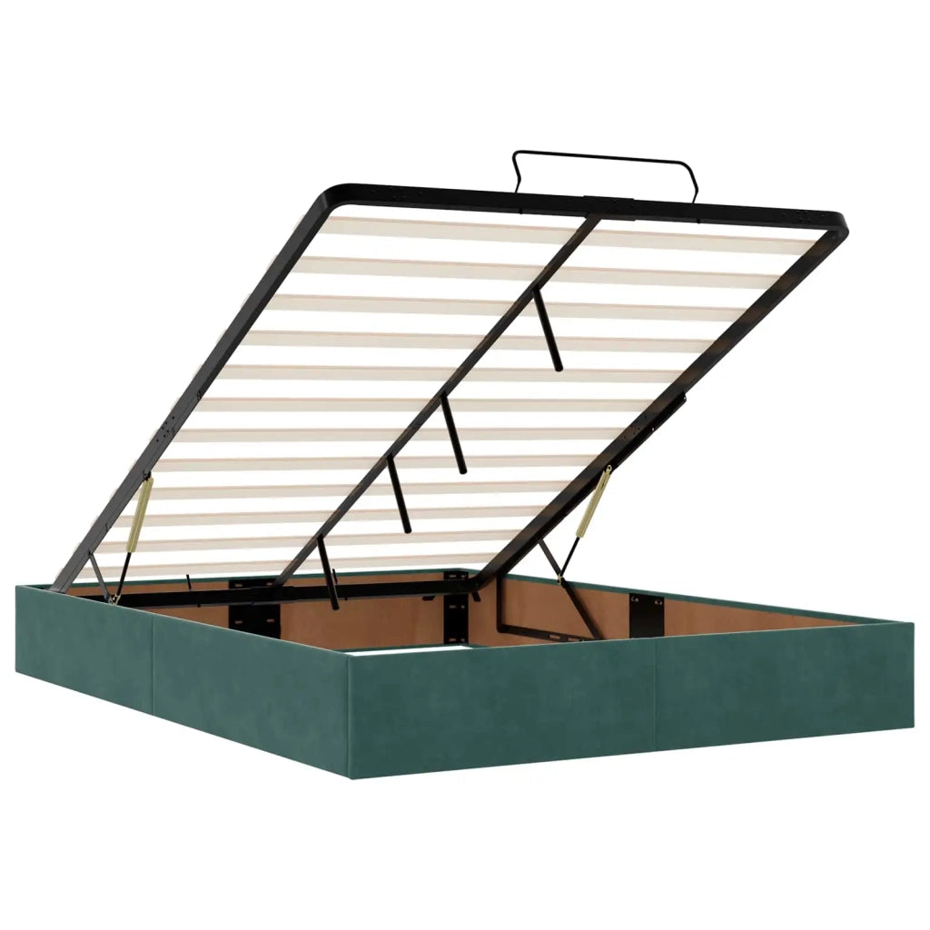 Letto ottomano con materasso Verde Scuro 140 x 190 cm Velluto 3457722