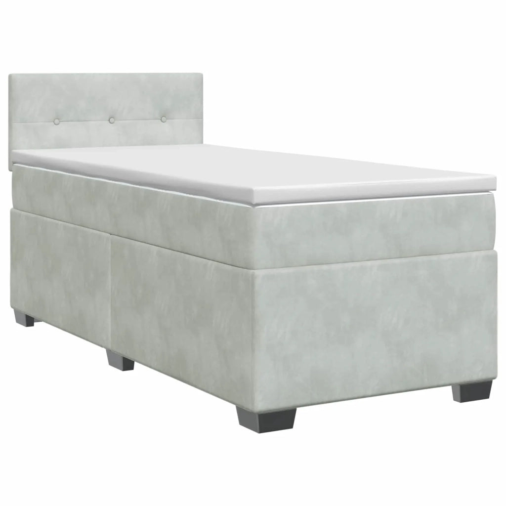 Letto box spring con materasso Grigio Chiaro 100 x 200 cm 3450656