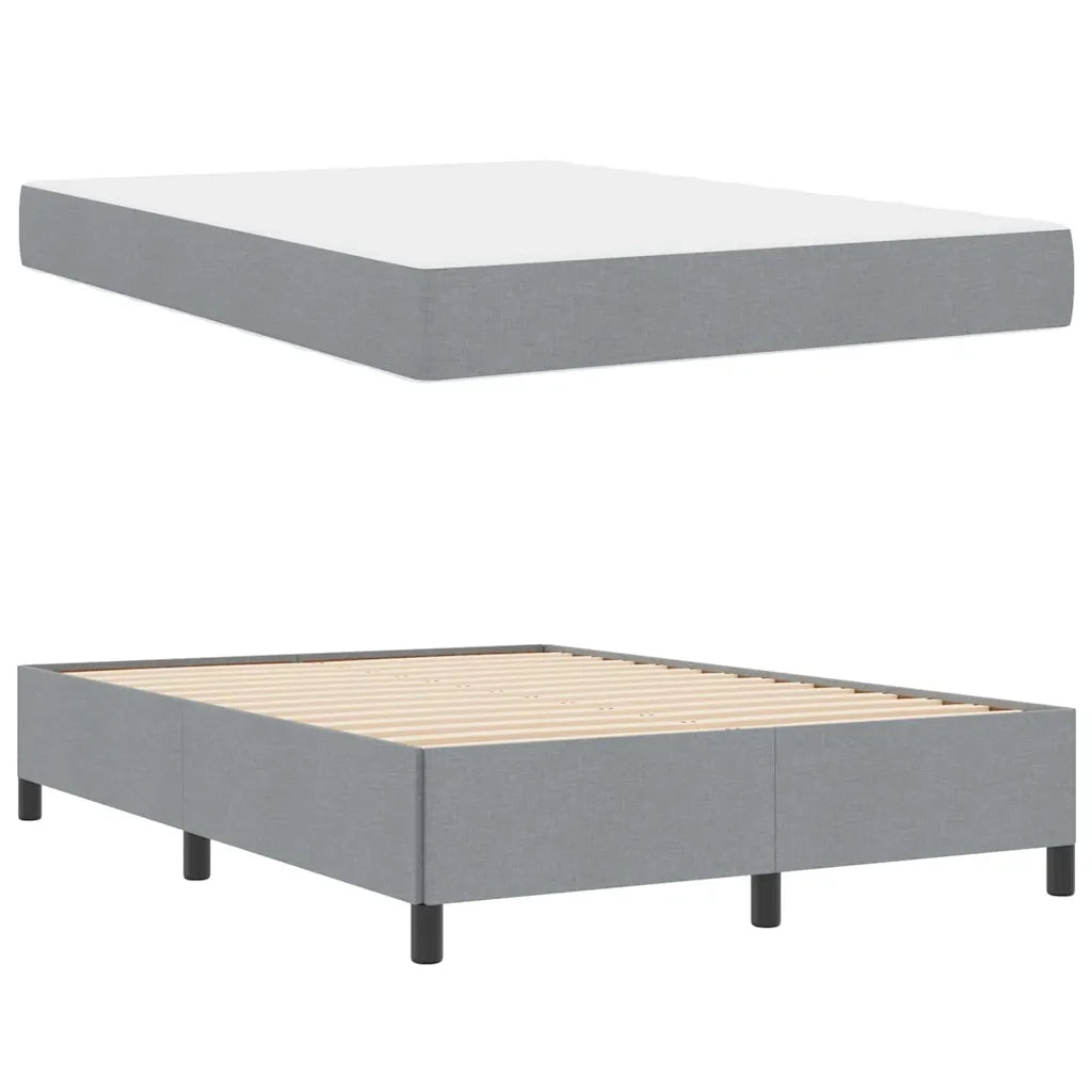 Letto a molle Grigio chiaro 160 x 200 cm Tessuto