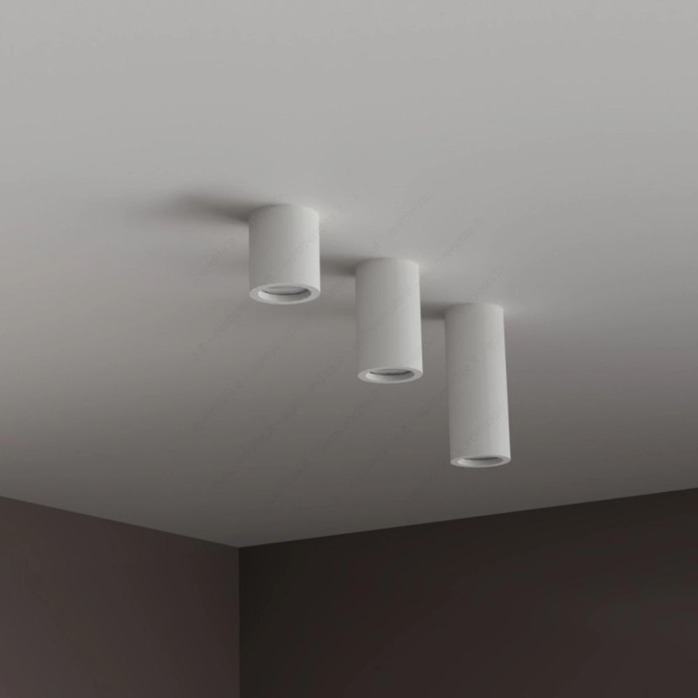 Applique lampada gesso bianco verniciabile da soffitto Ø 70 mm x l. 140 mm