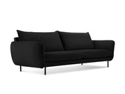 Cosmopolitan Design - Divano "Vienna" 4 posti in velluto nero 
