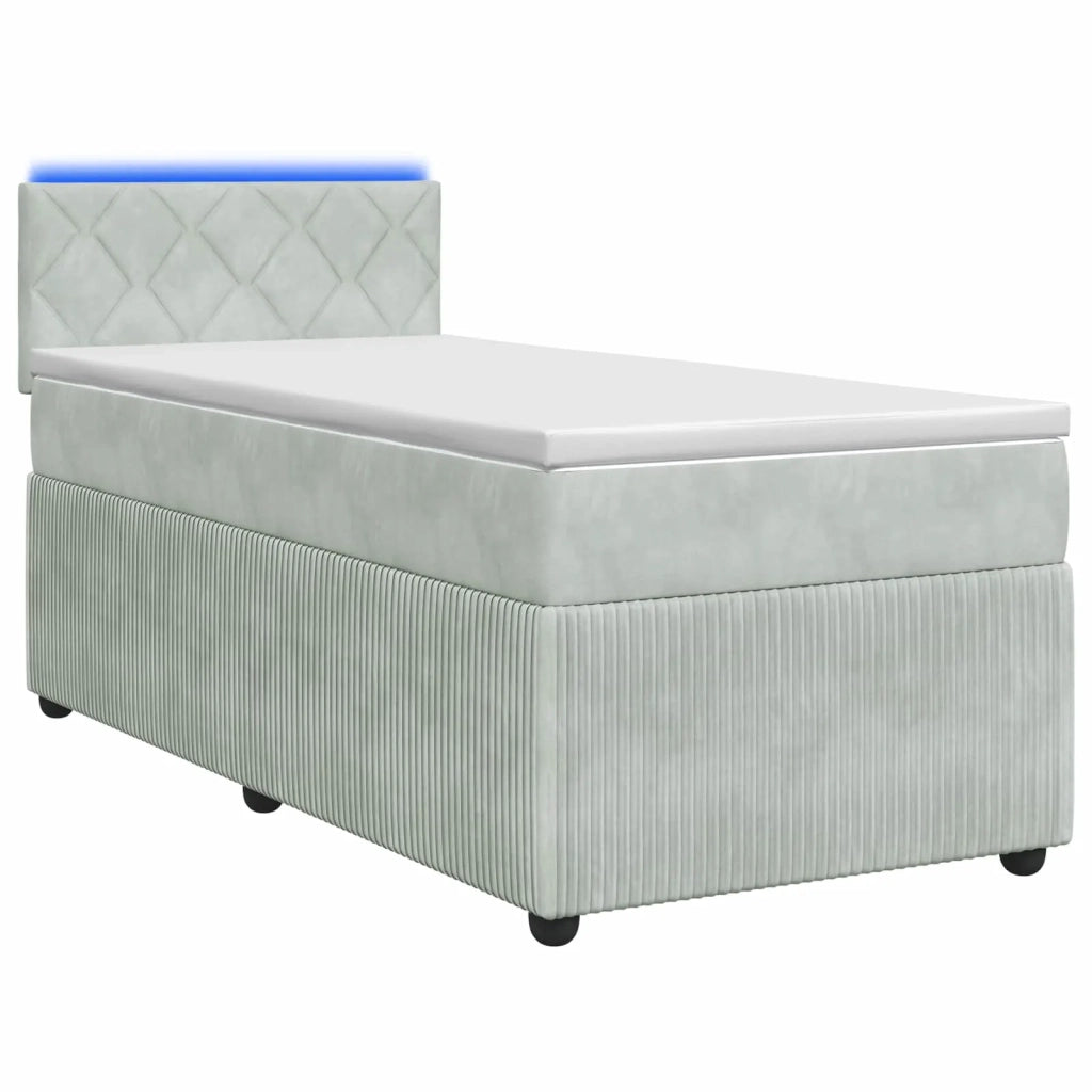 Letto box spring con materasso Grigio Chiaro 100 x 200 cm 3453089