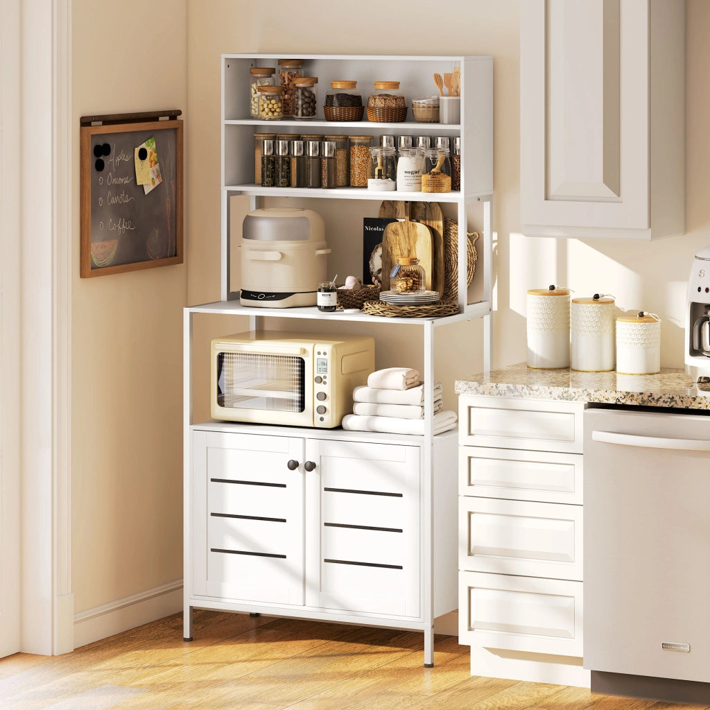 Scaffale da Cucina con Presa e Porte ¨C Minimal ¨C Bianco 80x30x180