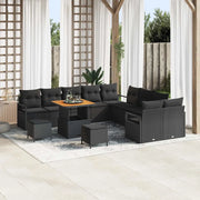 Set Divano da Giardino con cuscino 13 pcs Nero 3364529