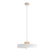 Lampada a sospensione KIVI japandi bianca legno 1xE27 Emibig