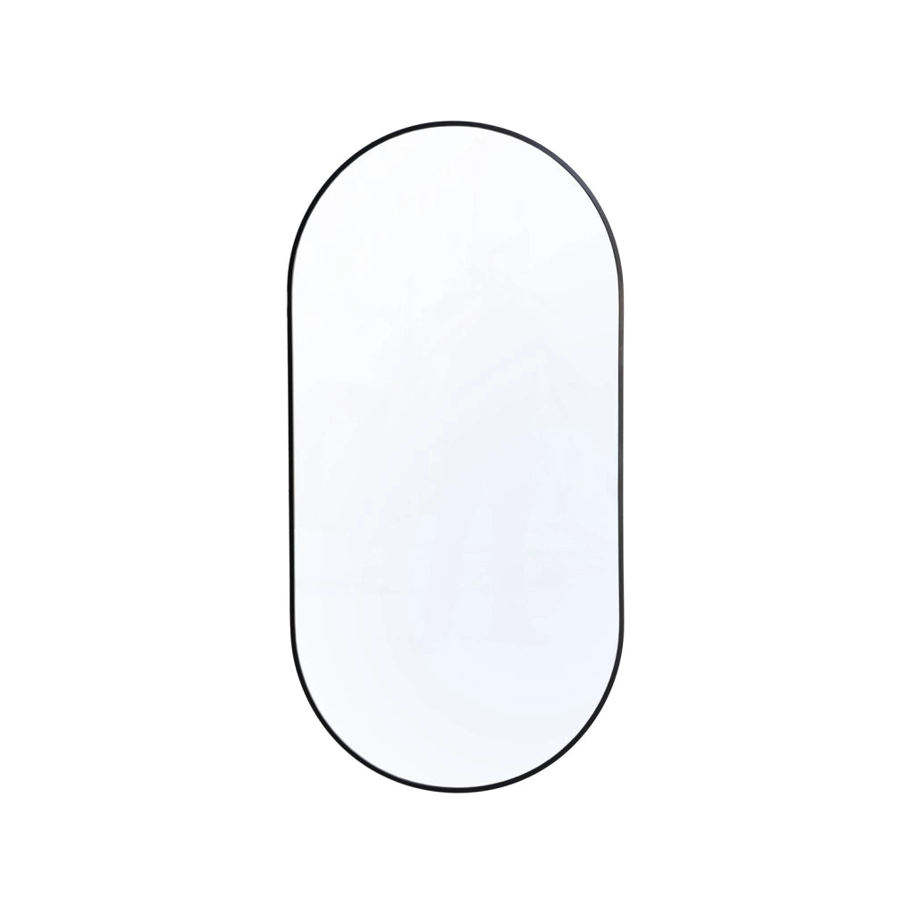 Specchio ovale alluminio 120cm, nero