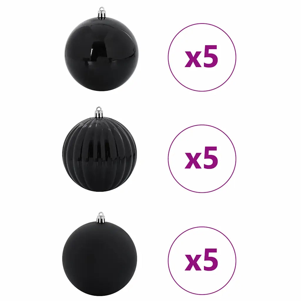 Set di palline di Natale XL 15 pcs Nero Plastica 42018857
