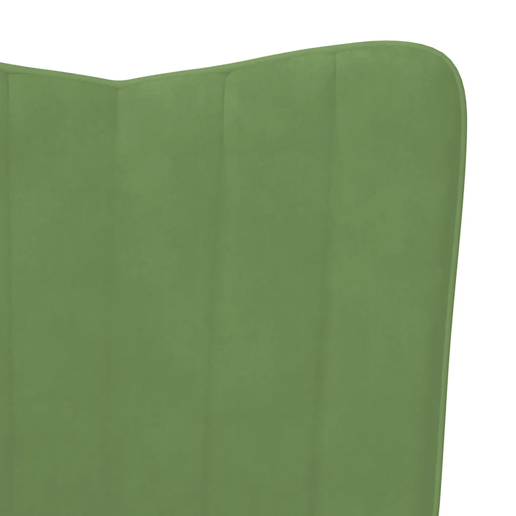 Poltrona Relax con Sgabello Verde Chiaro in Velluto 327691