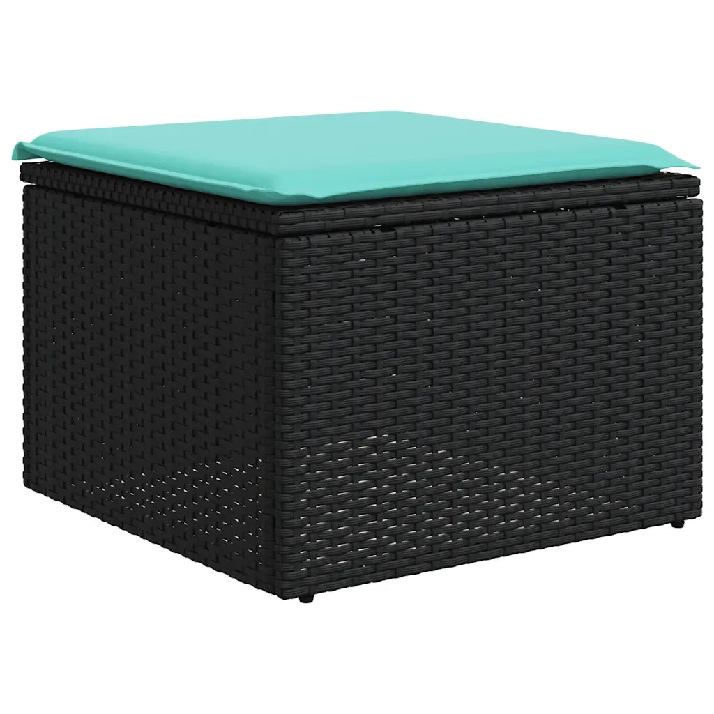 Set Divani da Giardino 11 pz con Cuscini Nero in Polyrattan 3228073