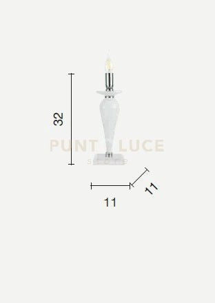 LUME PICCOLO PAGANINI RUBINO CROMO 1 LUCE ATTACCO E14 H.32CM