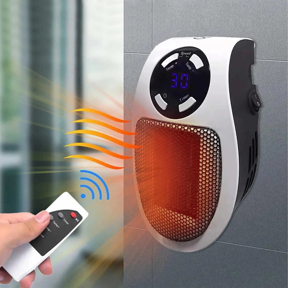 Termoventilatore Mini Stufa Scaldabagno Elettrico con Telecomando e 2 Velocità