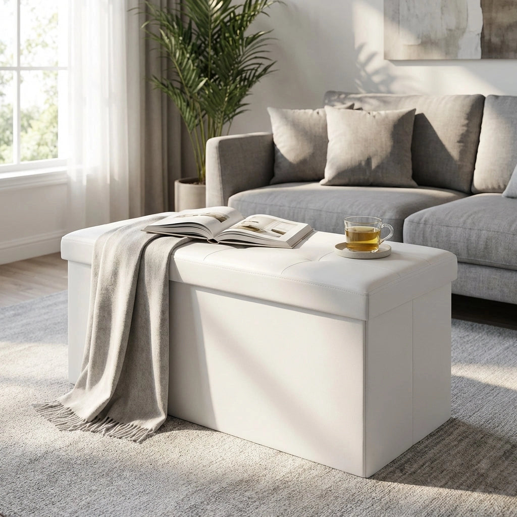 Pouf contenitore in similpelle - HARRIS