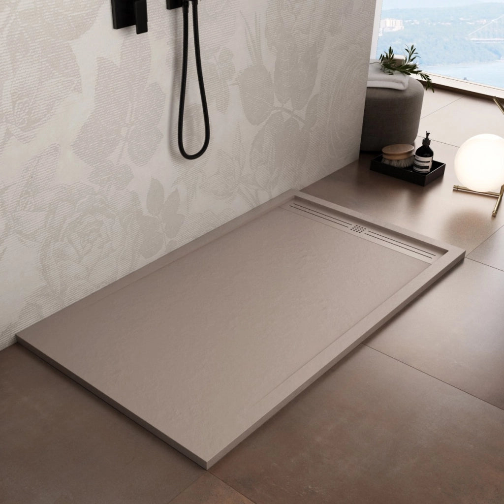 Piatto doccia in marmo resina sabbia pietra cemento grid, misura 90x120