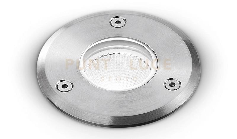 GES542- SEGNAPASSI IN ALLUMINIO E ACCIAIO  AISI 306 LED 4000K 395LM 5W TONDO